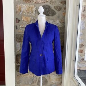 NWT J Crew Regent Linen Blazer B8430 Blue Womens 6